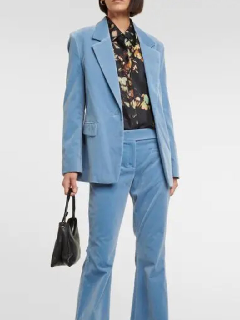 Dorothee Schumacher | Elegance Softness Velvet Blazer In Shaded Blue